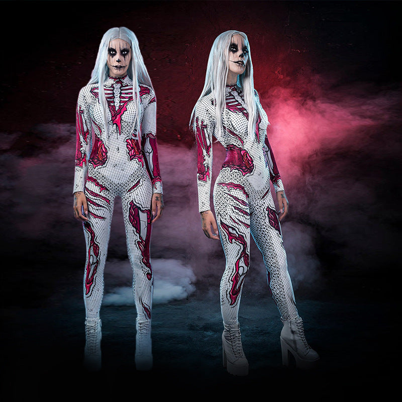 Skelett Kostium Halloween Damski | Długi Rękaw, Klasyczny Styl, Poliester 1