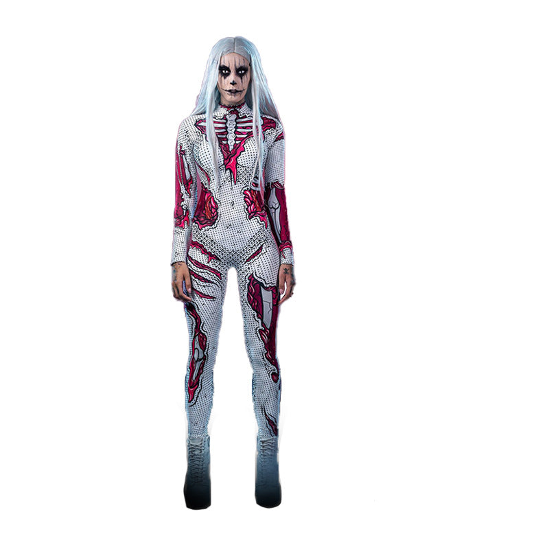 Skelett Kostium Halloween Damski | Długi Rękaw, Klasyczny Styl, Poliester 4