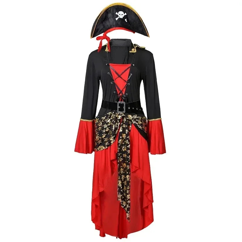 Mistrz Piratów Kostium Damski | Midi, Klasyczny Styl, Poliester 0