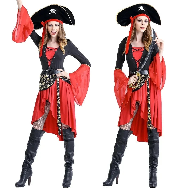 Mistrz Piratów Kostium Damski | Midi, Klasyczny Styl, Poliester 1