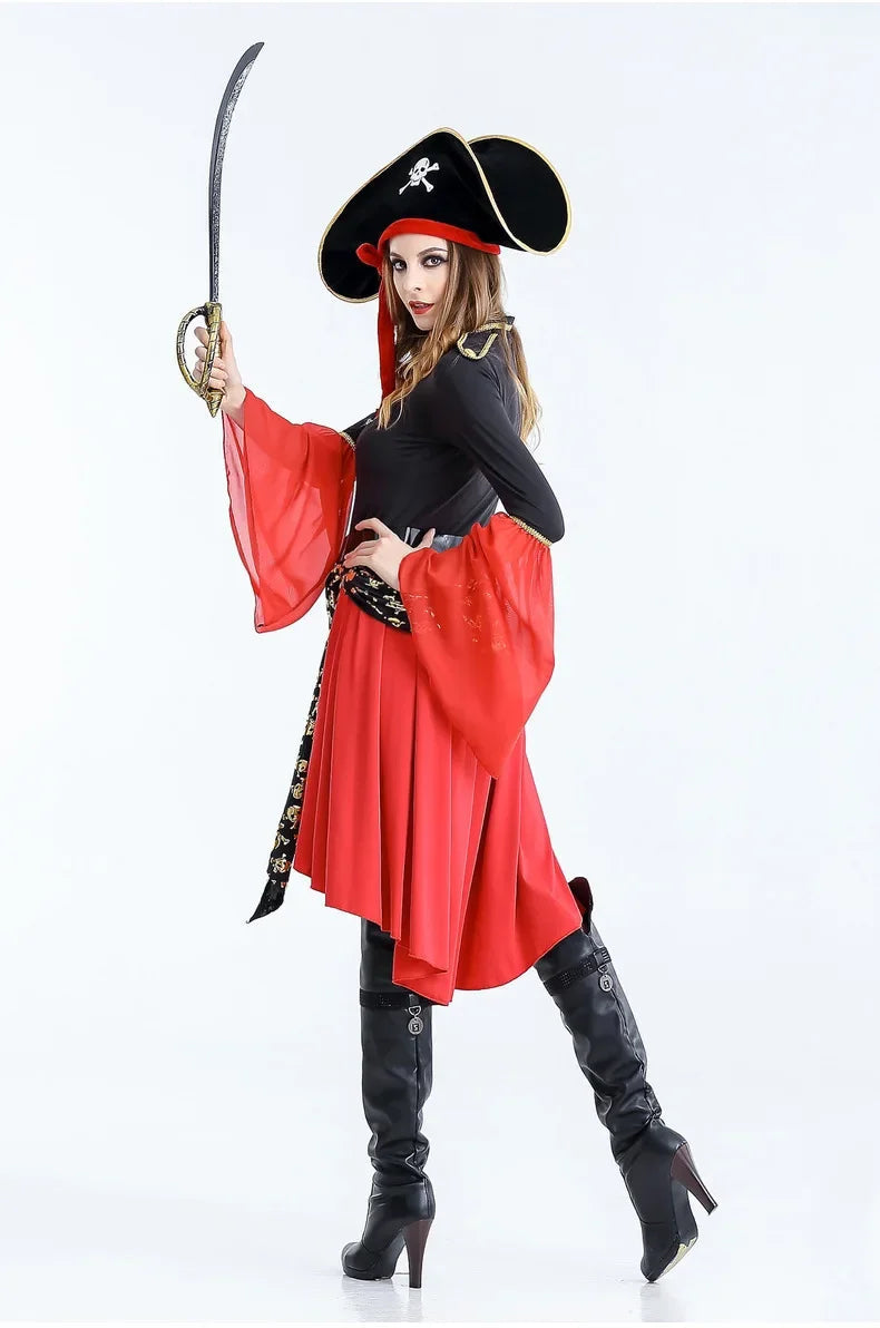 Mistrz Piratów Kostium Damski | Midi, Klasyczny Styl, Poliester 3