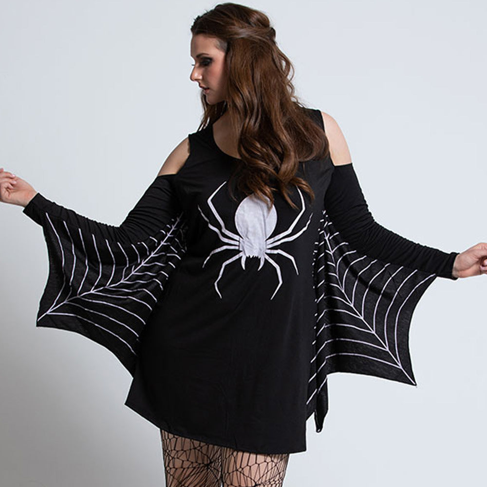 Spinna Mini Kostium na Halloween dla Dziewczynki | Wyrazisty Wzór Pająków, Długie Rękawy 2