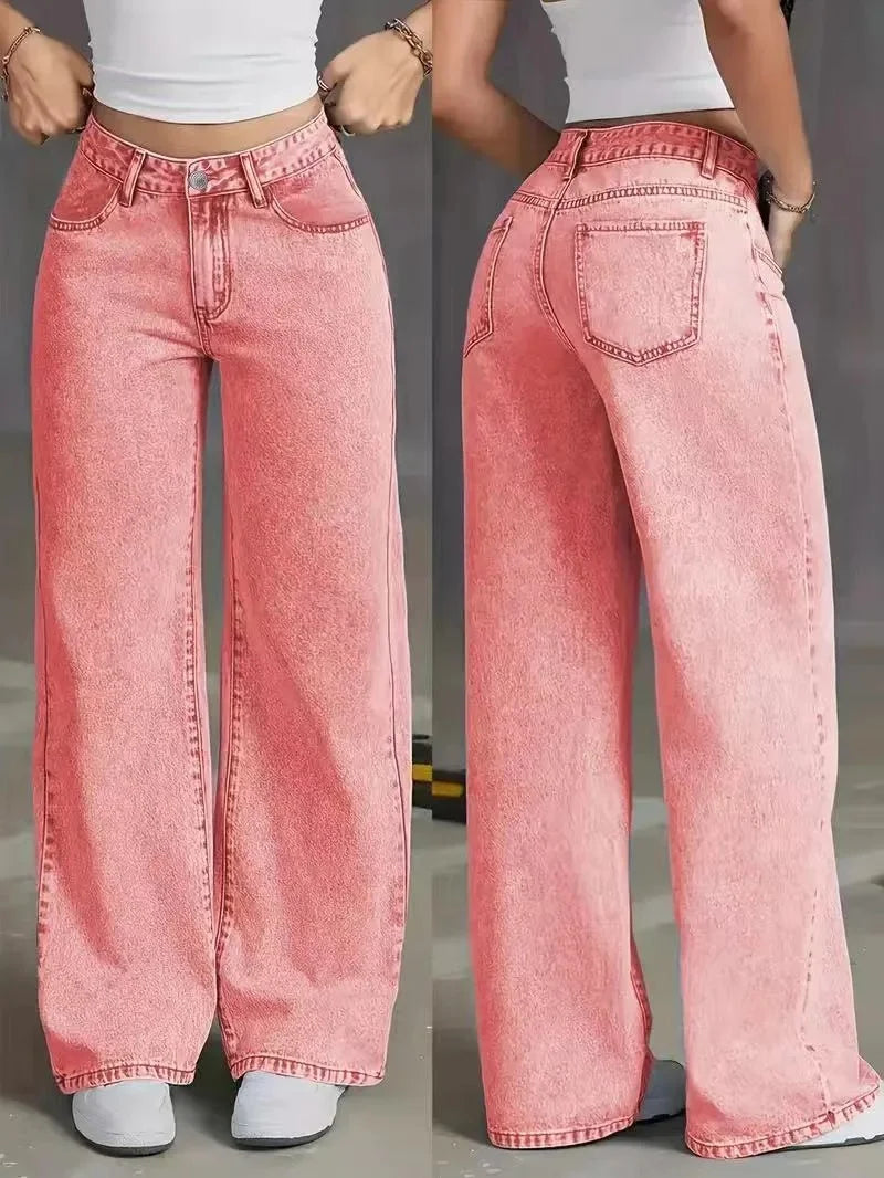 Maja Damskie Jeansy | Wysoki Stan, Luźne Baggy 0