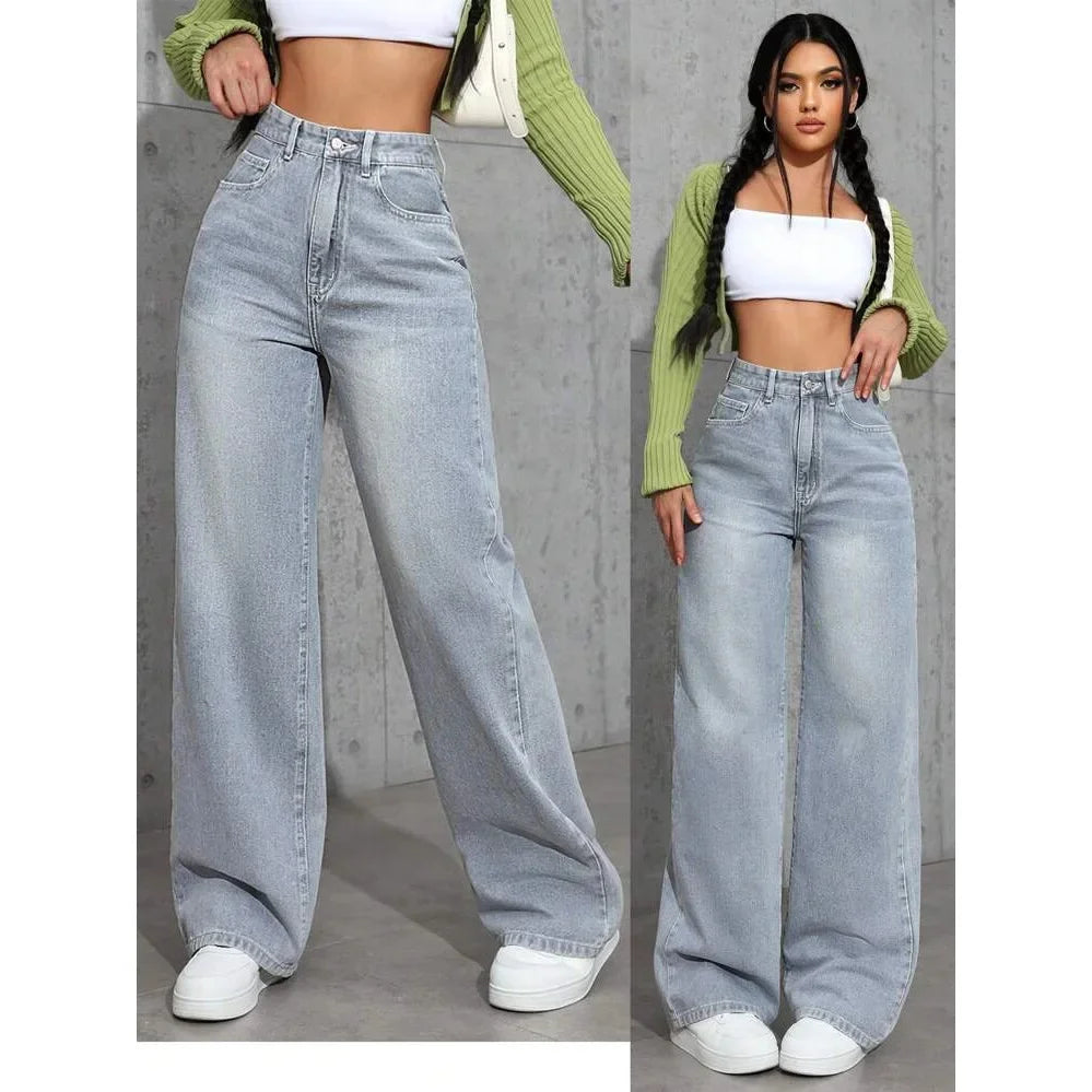 Maja Damskie Jeansy | Wysoki Stan, Luźne Baggy 2