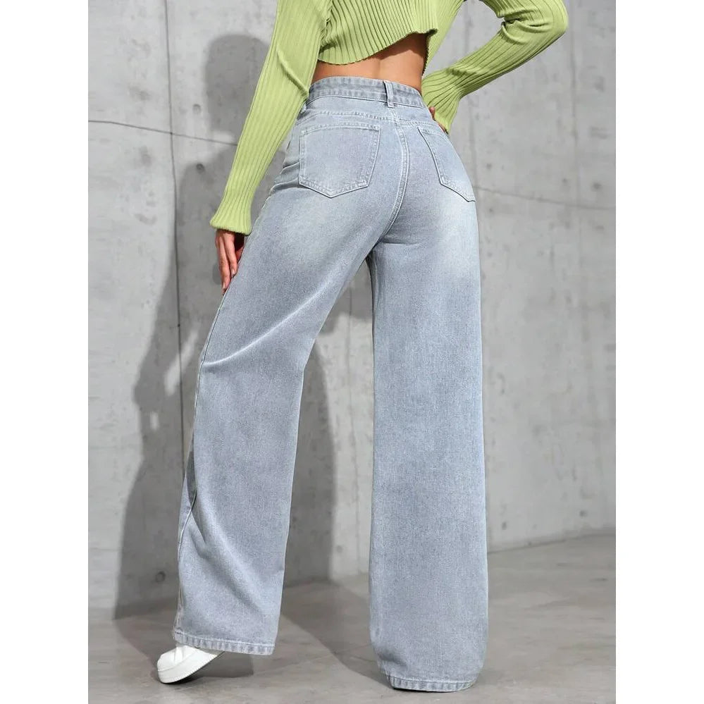 Maja Damskie Jeansy | Wysoki Stan, Luźne Baggy 6