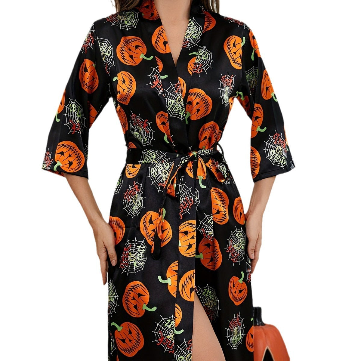 Kiki Damskie Kimono | Wesoły Print Dyniowy, Luźny Krój 5