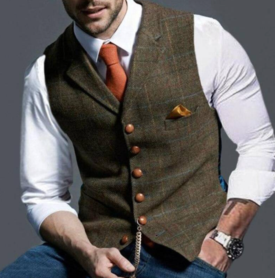 Elegancka Męska Kamizelka w Klasycznym Stylu
