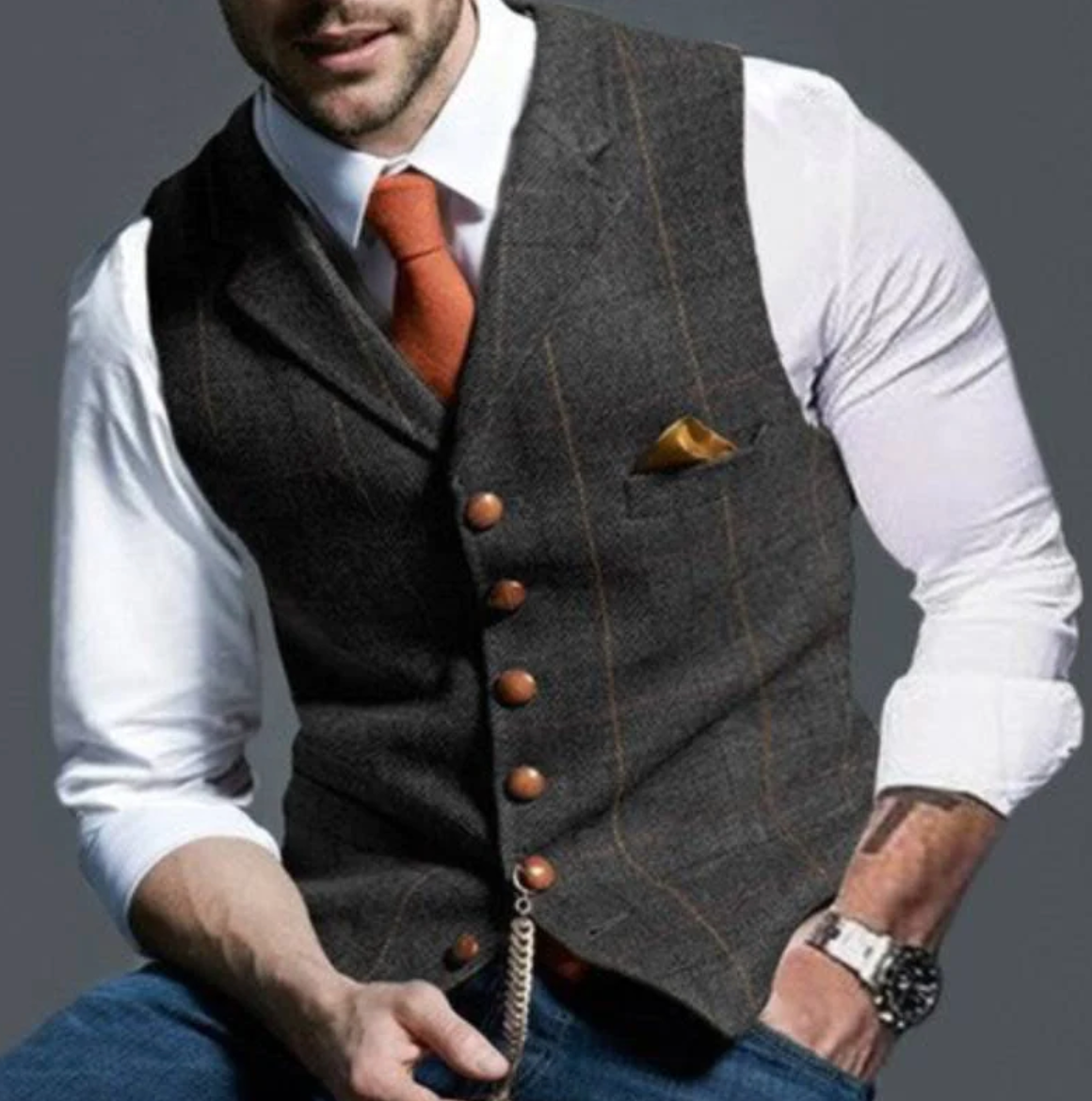 Elegancka Męska Kamizelka w Klasycznym Stylu