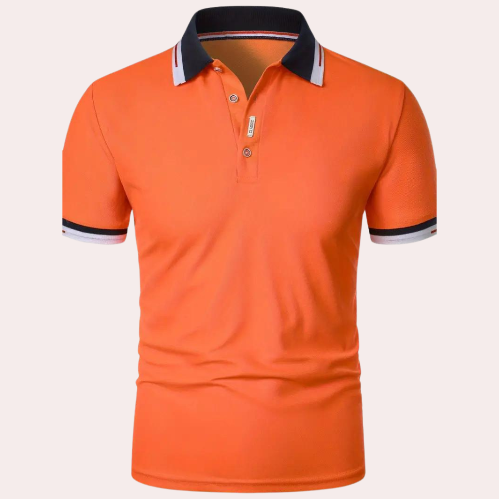 Elegancka pomarańczowa koszulka polo dla mężczyzn na lato