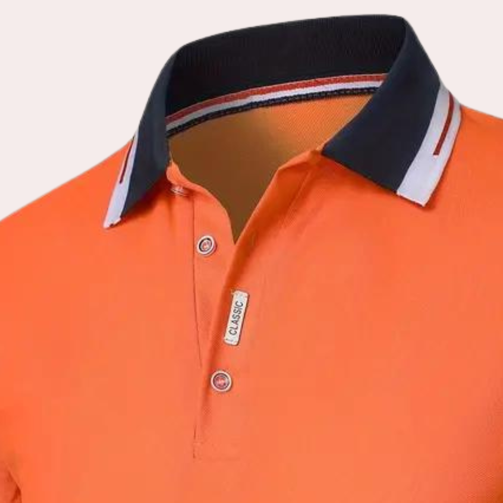 Elegancka pomarańczowa koszulka polo dla mężczyzn na lato
