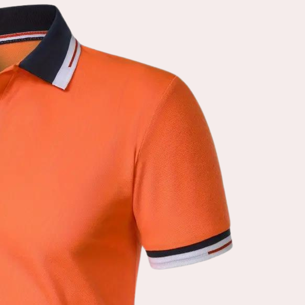 Elegancka pomarańczowa koszulka polo dla mężczyzn na lato