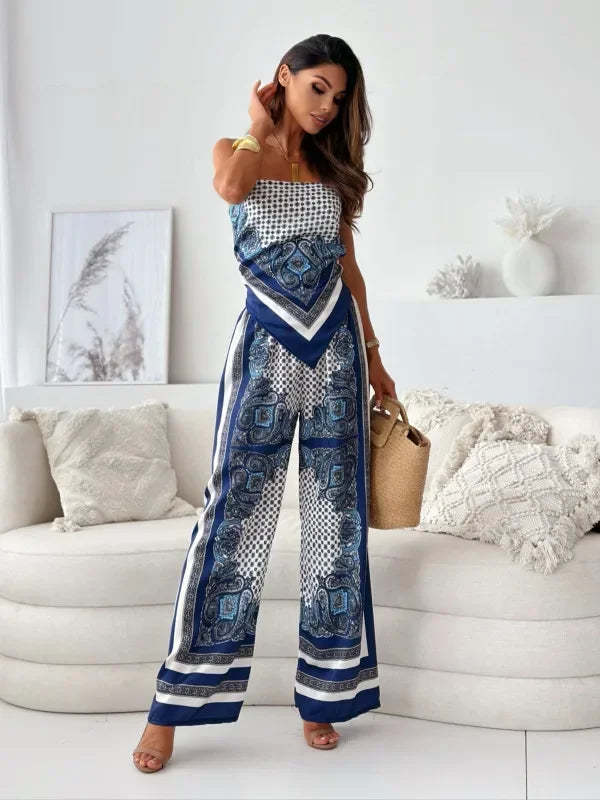Elegancki Damski Set Letni, Komfortowy i Przewiewny