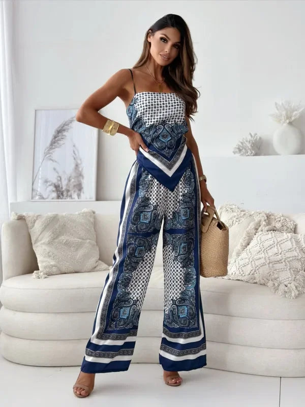 Elegancki Damski Set Letni, Komfortowy i Przewiewny