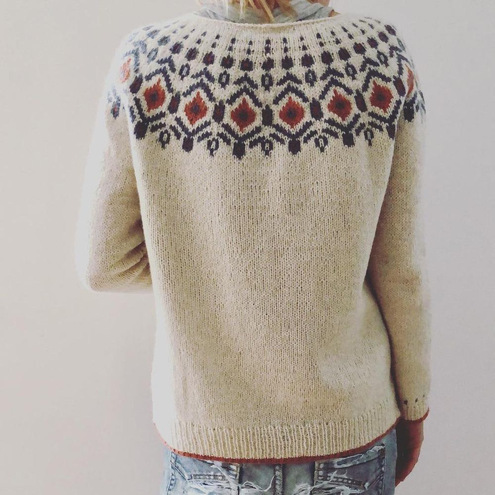 Damski Sweter Geometryczny Wzór, Długie Rękawy, Casual