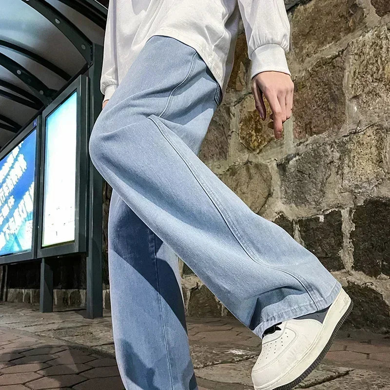 Błyskotliwe Jeansy Męskie Baggy | 100% Bawełna, Luźny Krój Niebieskie 6