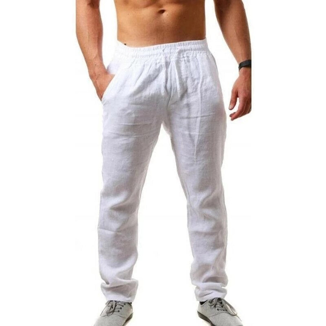 Lekkie letnie spodnie lniane dla mężczyzn