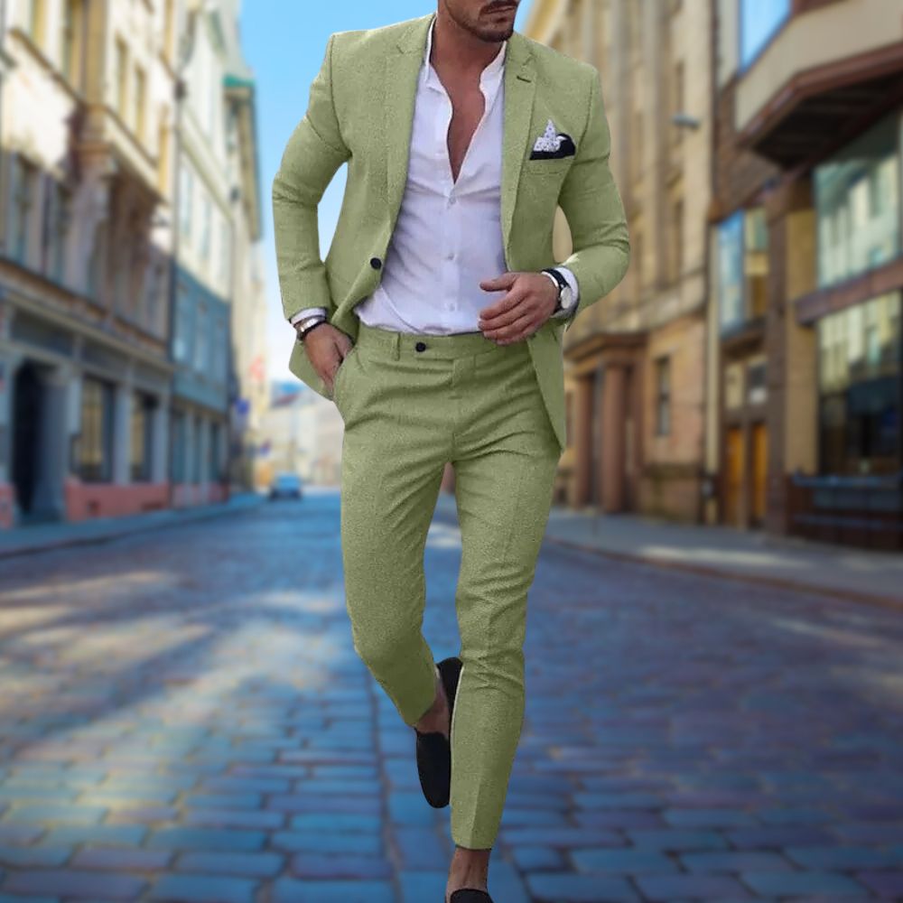 Męski letni garnitur slim fit