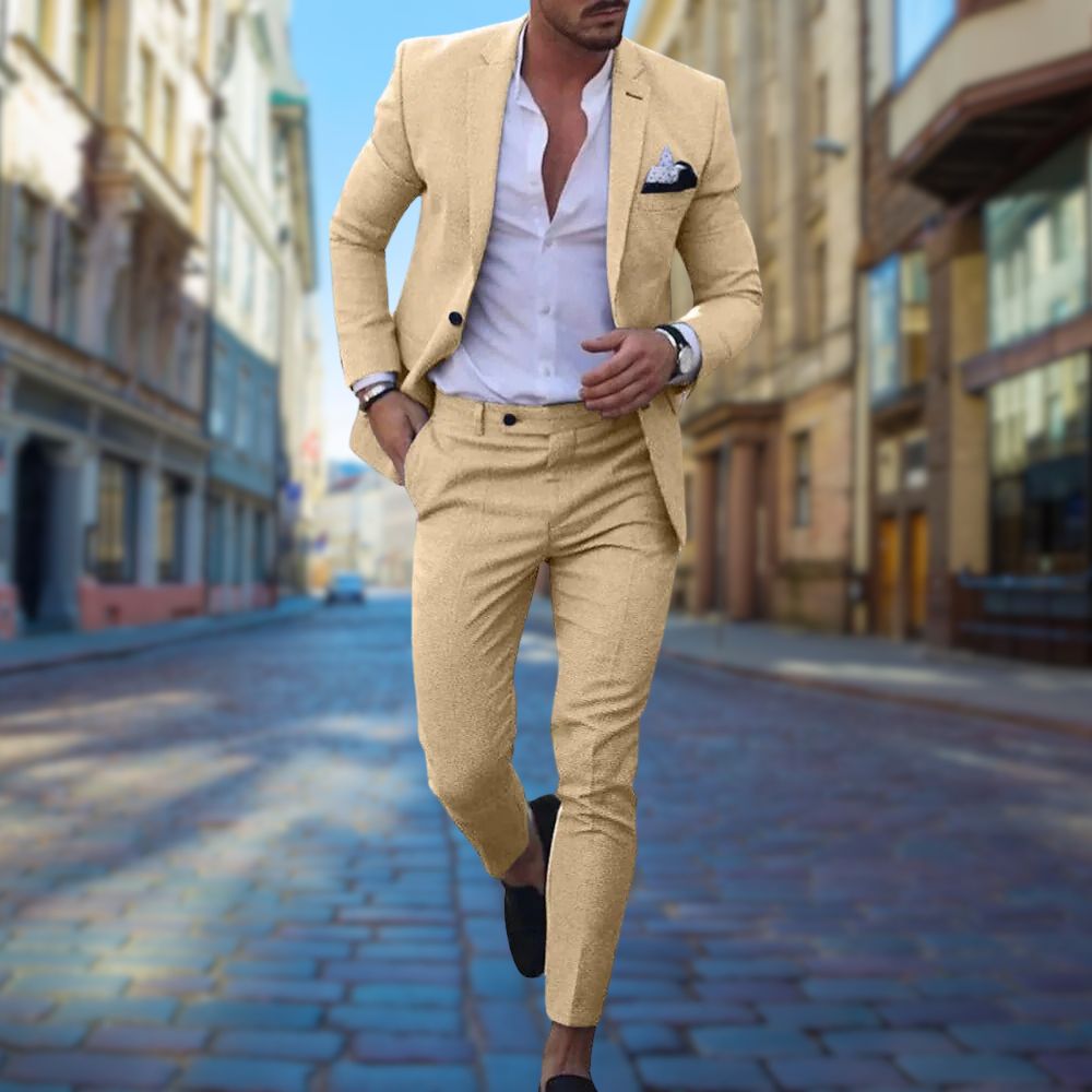Męski letni garnitur slim fit