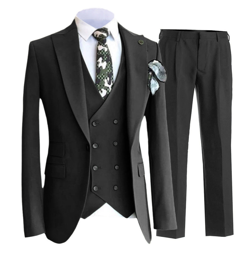 Męski Garnitur Kamizelka w Kroju Slim Fit
