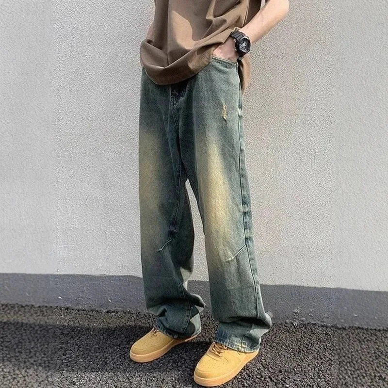 Lando Męskie Jeansy | Szerokie Baggy, Styl Uliczny, 100% Bawełna 0