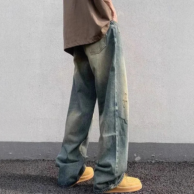 Lando Męskie Jeansy | Szerokie Baggy, Styl Uliczny, 100% Bawełna 1