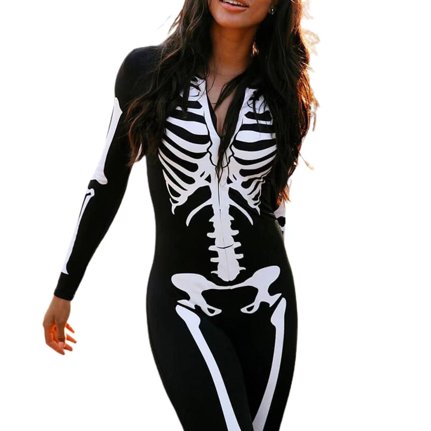 Skelettowy Kostium dla Dorosłych | Elastyczny Materiał, Idealny na Halloween 4