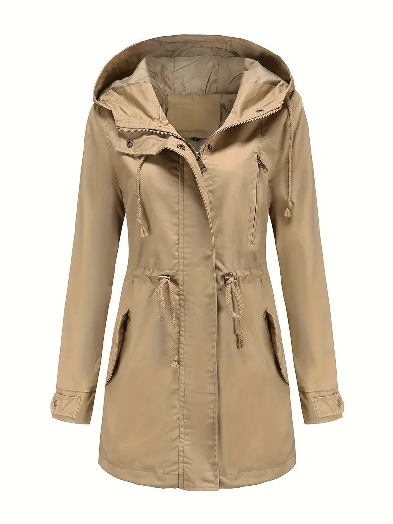 Mistrzowski Damski Trenchcoat | Wodoodporny z Regulowanym Kapturem 0