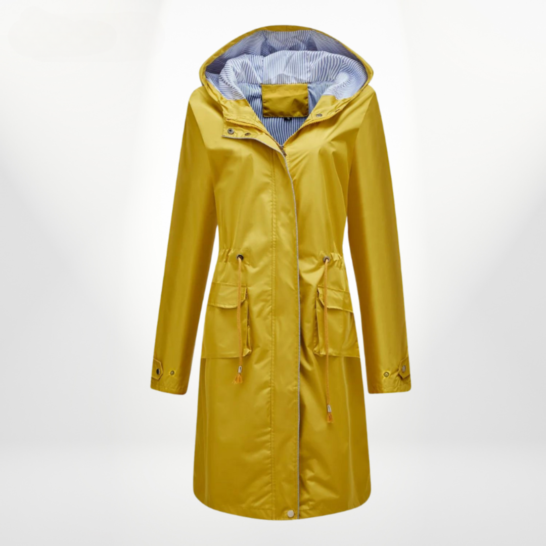 Margo Women's Raincoat | Waterproof with Hood, Black Trenchcoat 3