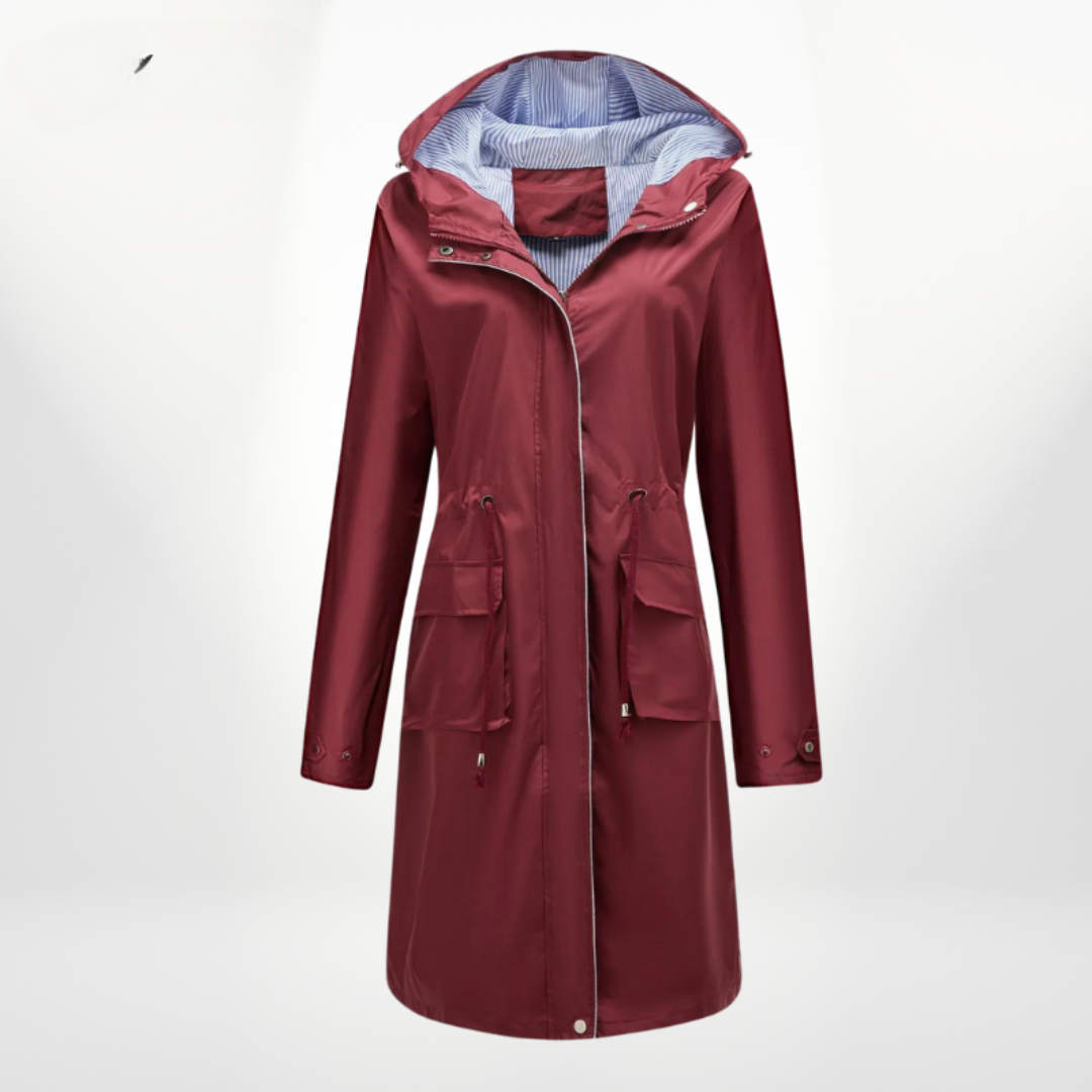 Margo Women's Raincoat | Waterproof with Hood, Black Trenchcoat 4