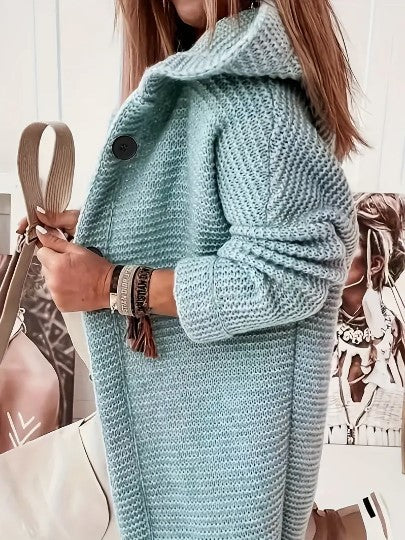 Głęboki Damski Kardigan | Z Kapturem, Casual, Czarny 5