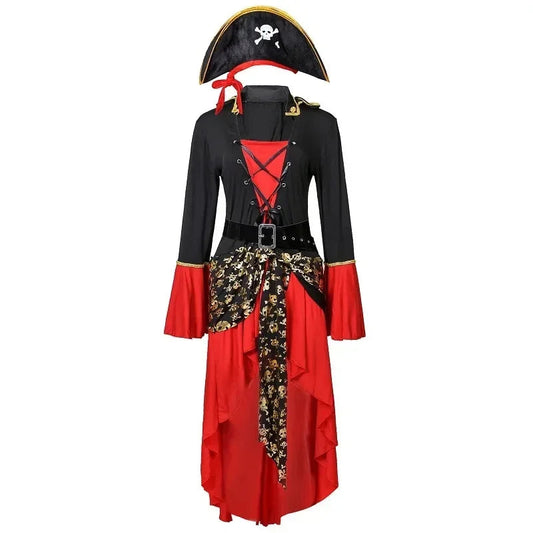 Mistrz Piratów Kostium Damski | Midi, Klasyczny Styl, Poliester 0