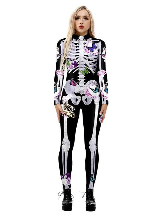 Skelett Butterfly Strój na Halloween dla Dziewczynki | Elastyczny Bodysuit 0