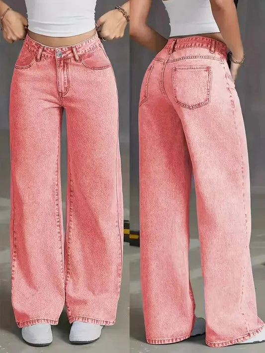 Maja Damskie Jeansy | Wysoki Stan, Luźne Baggy 0