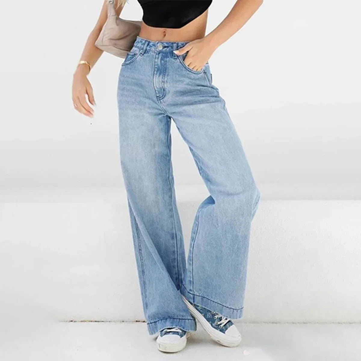 Maja Women's Baggy Jeans | High Waist, 100% Cotton 0