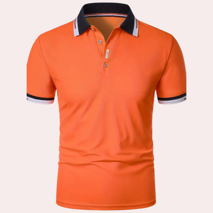 Elegancka pomarańczowa koszulka polo dla mężczyzn na lato