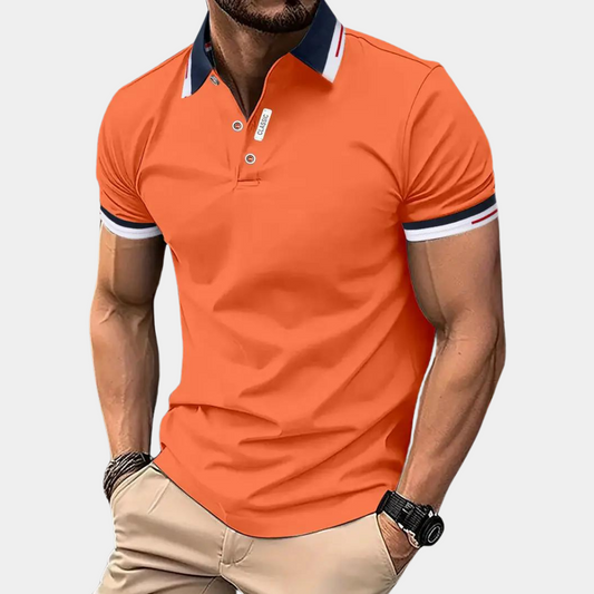 Elegancka pomarańczowa koszulka polo dla mężczyzn na lato