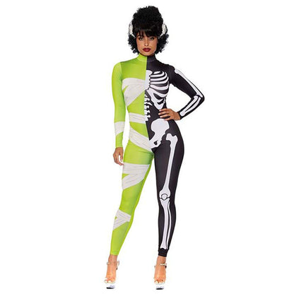 Gromadny Kostium Halloween | Miękka Tkanina, Połowiczny Szkielet i Mumia 0