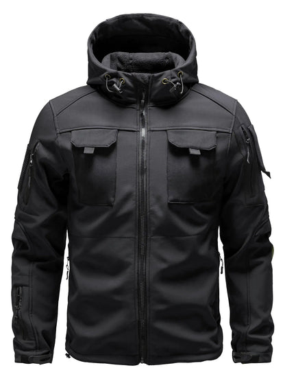 Mistrz Męska Kurtka Softshell | Wodoodporna, Regulowany Kaptur, Czarna 1