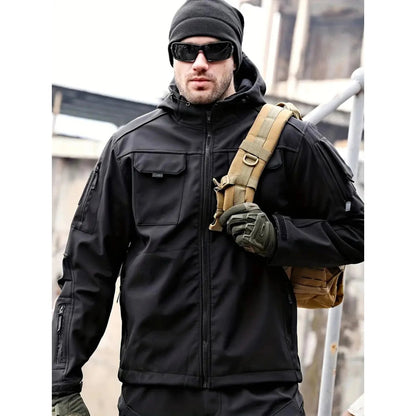 Mistrz Męska Kurtka Softshell | Wodoodporna, Regulowany Kaptur, Czarna 5