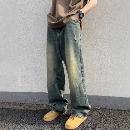 Lando Męskie Jeansy | Szerokie Baggy, Styl Uliczny, 100% Bawełna 0