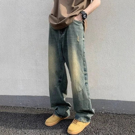 Lando Męskie Jeansy | Szerokie Baggy, Styl Uliczny, 100% Bawełna 0