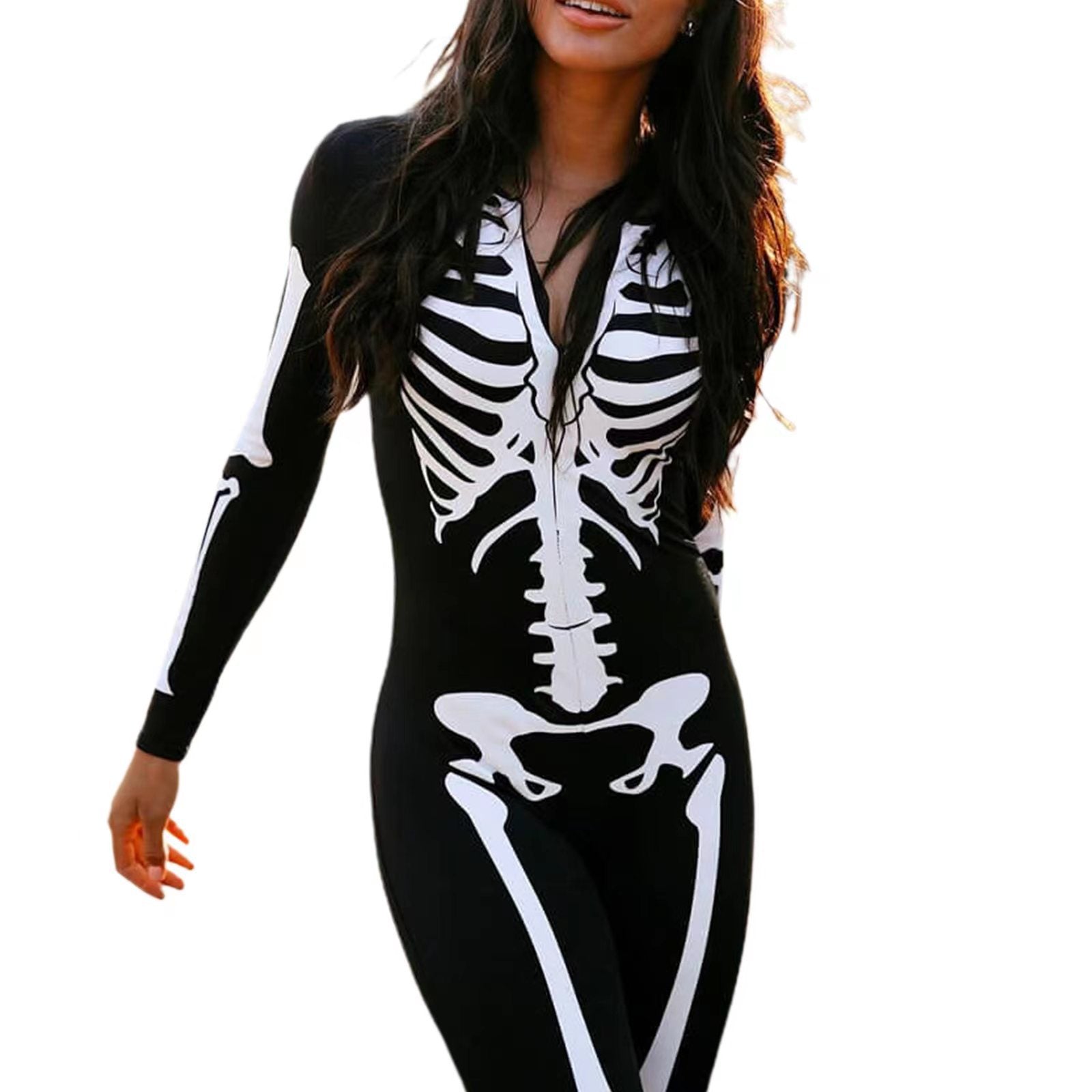 Skelettowy Kostium dla Dorosłych | Elastyczny Materiał, Idealny na Halloween 4