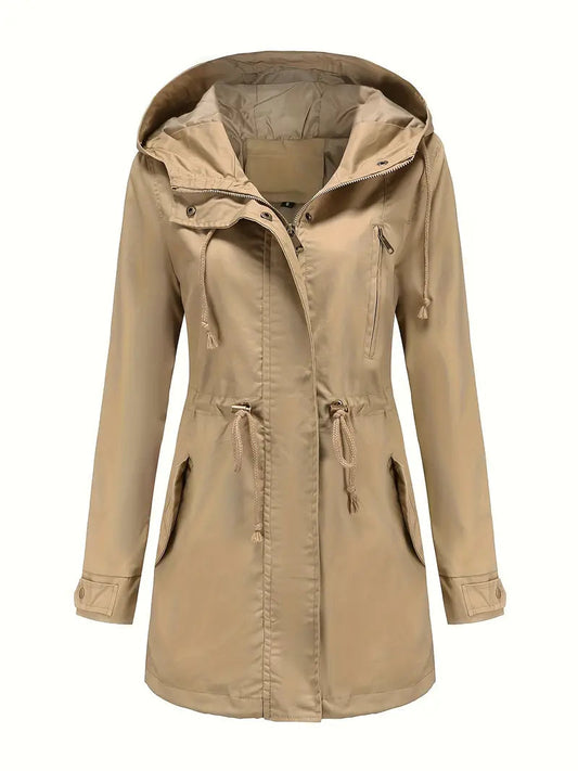 Mistrzowski Damski Trenchcoat | Wodoodporny z Regulowanym Kapturem 0
