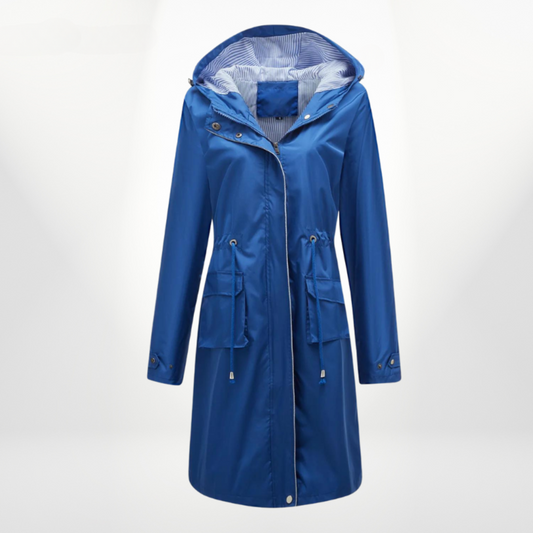 Margo Women's Raincoat | Waterproof with Hood, Black Trenchcoat 0