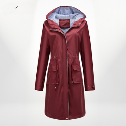 Margo Women's Raincoat | Waterproof with Hood, Black Trenchcoat 4