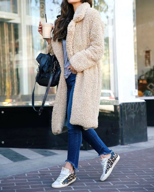 Maja Damska Zimowa Kurtka | Ciepły Fleece, Elegancka Długa Forma 0